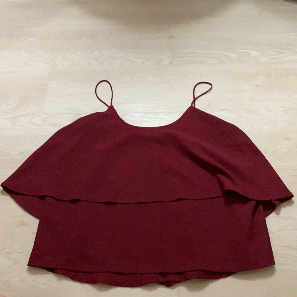 Burgundy business casual tank top